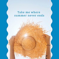 Summer vibes ad template vector editable post