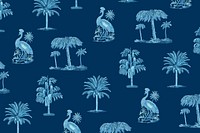 Tropical pattern psd summer background in blue tone