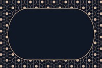 Gold art deco frame vector on dark background