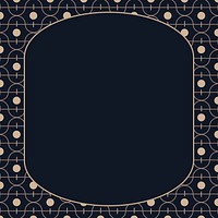 Gold art deco frame psd on black background