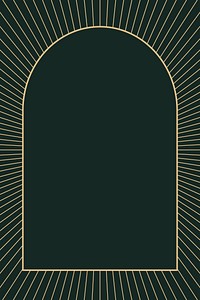 Gold art deco frame vector on dark green background