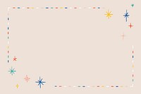 Colorful star frame vector on beige background