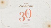 Anniversary sale ad template vector for social media post