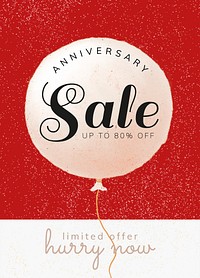 Anniversary sale template psd for social media post