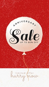 Anniversary sale template vector for social media post