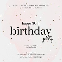 Online party invitation template psd birthday celebration