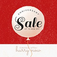 Anniversary sale template psd for social media post