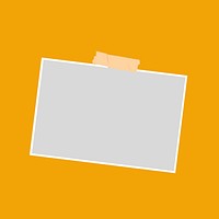 Picture frame vector taped on orange background