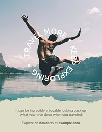 Cool travel flyer template psd with vacation photo