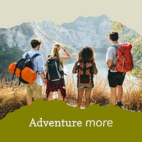 Outdoor adventure vector template for social media post