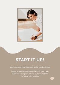 Entrepreneur poster template psd for small business
