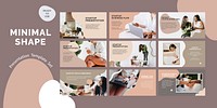 Startup business presentation template vector set