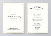 Food and drink menu template vector