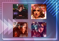 Music banner template vectors collection