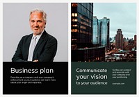 Various business poster templates vector with people photography set compatible with AI