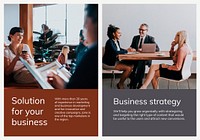 Various business poster templates psd with people photography set