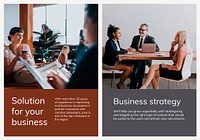 Various business poster templates vector with people photography set compatible with AI