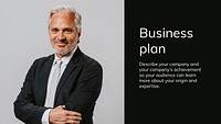 Business strategy presentation template psd with plan topic