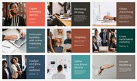   vector business presentation set compatible with AI