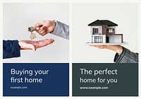 Real estate advertising template psd business poster set