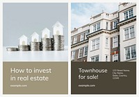 Real estate advertising template psd business poster set