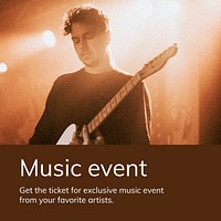 Music event ad template psd for social media post