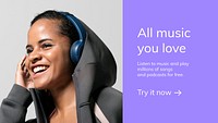 Music streaming service template psd presentation advertisement