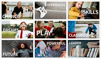 Inspiring educational banner template psd set