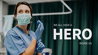 Hero healthcare presentation template psd with editable text<br /> 