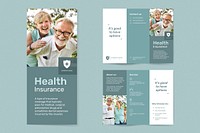 Health insurance template psd with editable text set 