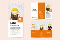 Life insurance template psd with editable text set