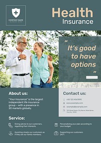 Health insurance poster template psd with editable text