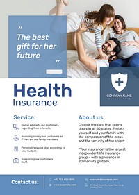 Health insurance poster template psd with editable text