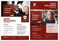Education insurance poster template psd with editable text set