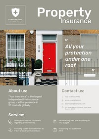Property insurance poster template psd with editable text