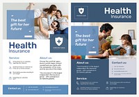 Health insurance poster template vector with editable text set
