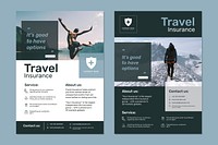 Travel insurance template psd with editable text set