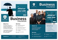 Business insurance poster template psd with editable text set