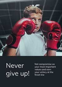 Boxing sports template vector motivational quote ad poster