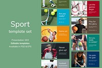 Sports marketing template psd motivational quote ad presentation collection