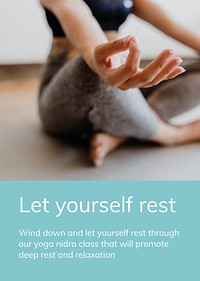 Meditation wellness template psd for healthy lifestyle for ad poster