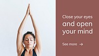 Yoga exercise wellness template psd for healthy lifestyle presentation