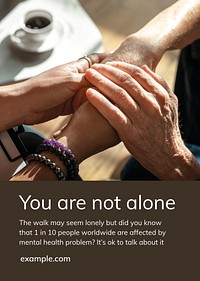 Mental illness awareness template psd for support groups ad poster
