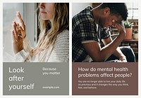 Mental illness awareness template psd for support groups ad poster dual set