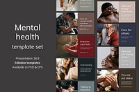 Mental health awareness template psd for support groups presentation set