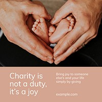 Children charity donation template psd social media post