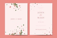 Flower wedding invitation card template vector