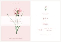 Wedding invitation card template vector flower design