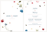 Wedding invitation card template vector