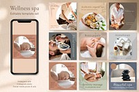 Wellness spa banner template vector social media post set